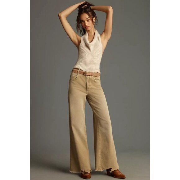 NWT Size 25 - The Adi Mid-Rise Frayed Relaxed Flare Jeans by Pilcro - Picture 1 of 15